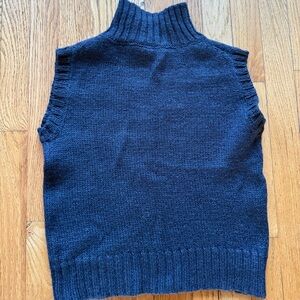 Earth Speaks Organic Hemp & Wool Sweater Vest Navy Hippie Boho Cottage Core